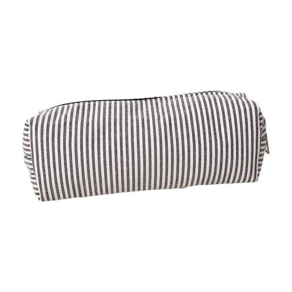 WNFJR Striped Pencil Pouch, Multi Purpose Makeup Brush Bag and Travel Organizer for Cosmetics Jewelry Small Items, Portable Storage Solution for Home Office Daily Use Black