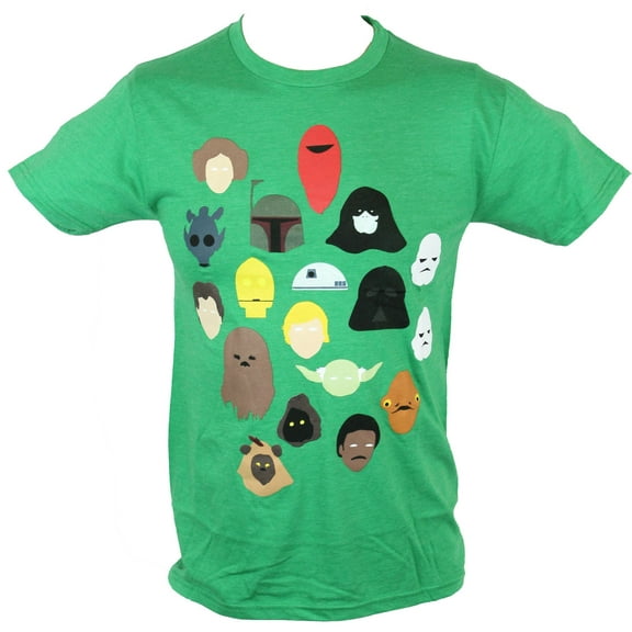 Star Wars Mens T-Shirt - Simplfied Character Head Collection Images (Small)
