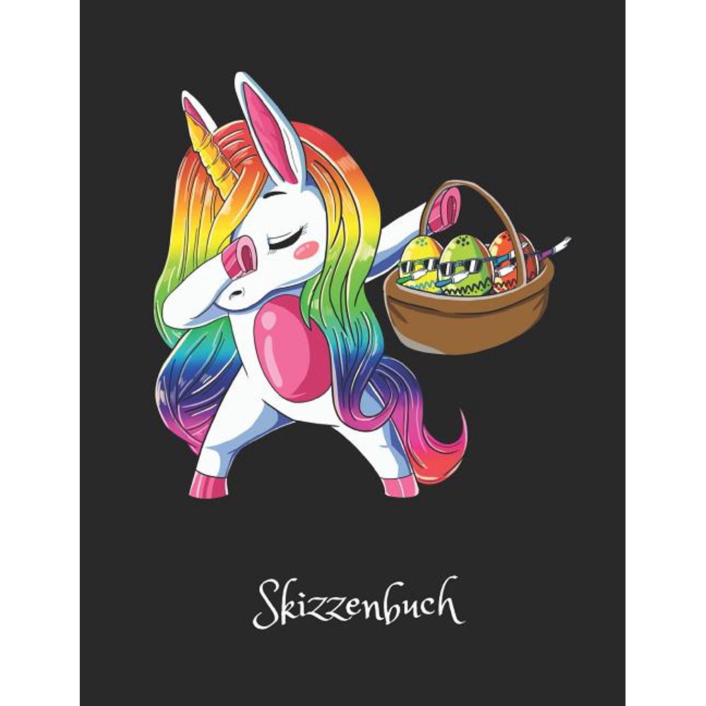 Einhorn - Skizzenbuch : Tanzendes Einhorn Mit Ostereiern Im