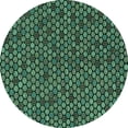 thumbnail image 1 of Ahgly Company Machine Washable Indoor Round Abstract Turquoise Blue Modern Area Rugs, 4' Round, 1 of 4