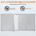 thumbnail image 3 of Outdoor Kitchen Doors, 42" W x 21" H Stainless Steel Outdoor Kitchen Doors, Flush Mount BBQ Access Door with Handle for Outdoor Kitchen, BBQ Island, Grilling Station, 3 of 8
