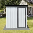 thumbnail image 5 of SYNGAR Storage Sheds 5 x 3 ft, Outdoor Storage Cabinet with Lockable Door Sloped Roof, Outdoor Storage Box Waterproof UV Proof for Patio Garden, Metal Tool Shed, Gray, 5 of 6