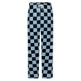 thumbnail image 5 of Black Aqua Yellow Checkerboard Pattern Winter Female Pants Flannel High Waist Women Pants Lady Warm Straight Leg Plush Trousers, 5 of 7