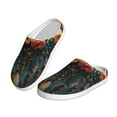thumbnail image 2 of Daiia Floral Dreamcatcher Elegance Print Women’s Fuzzy Slippers Memory Foam Lightweight House Shoes Cozy Loafer Flannel House Shoes-46/47, 2 of 7