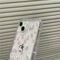 thumbnail image 5 of Compatible with iPhone Case,Cute Kawaii Lovely Rabbit Bunny Flower Floral Clear Camera Lens Protection Silicone Transparent Soft Shockproof Cover Phone Case (White,iPhone 12), 5 of 12