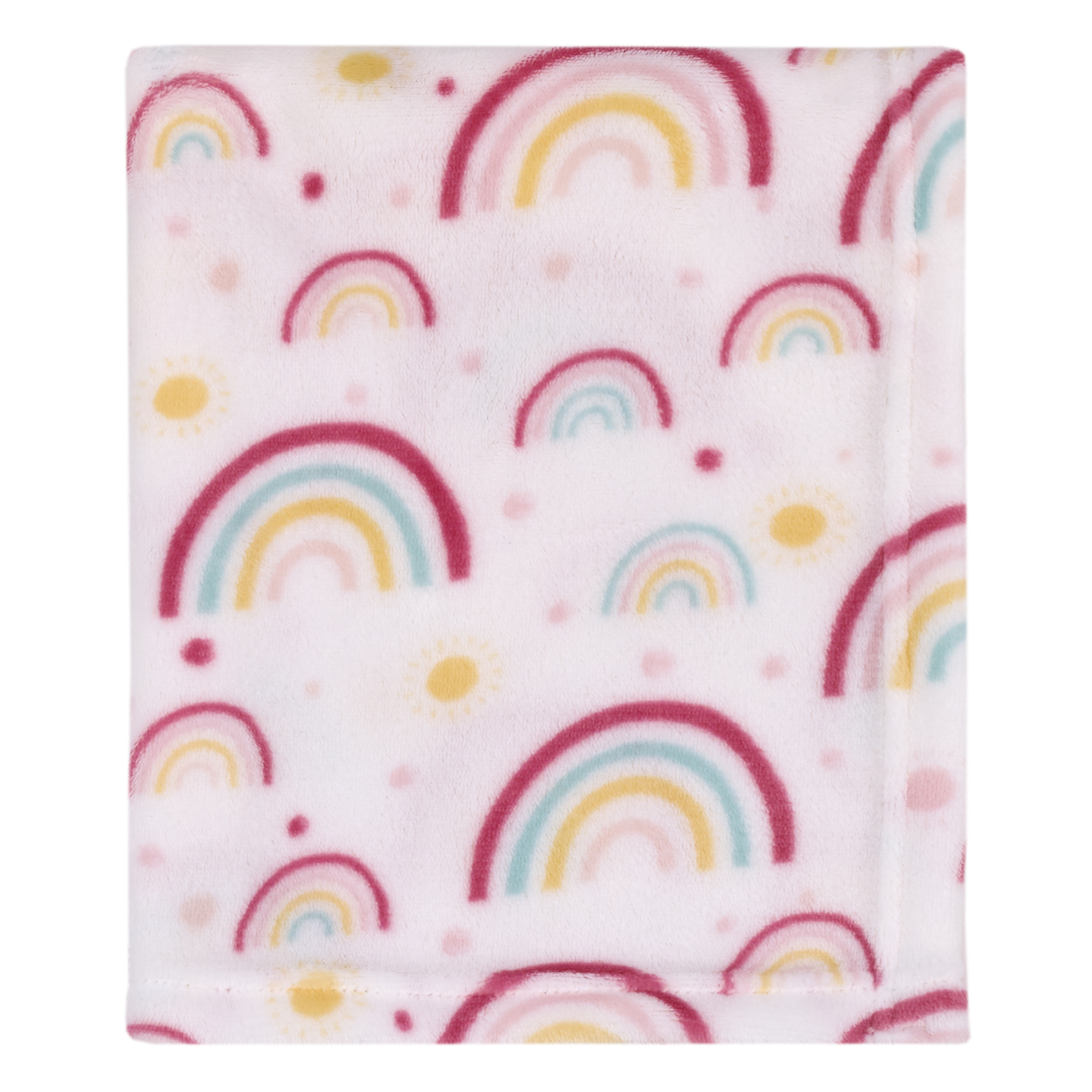 Parent's Choice Plush Baby Blanket, Rainbows, 30" x 36", Pink, Infant Girl - image 3 of 11