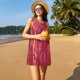 thumbnail image 3 of Fotbe Abstract Red Marble Vestido de Verano sin Mangas para Mujer – Vestido Midi Línea A, Estilo Camiseta Floral, Vestido Playero Casual y Fluido, 3 of 7
