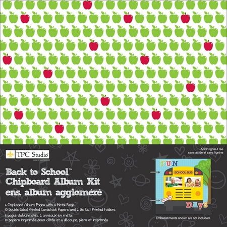 Tabbed Chipboard Album - Back To School 8x8 Chipboard Album Kit By TPC Studio
