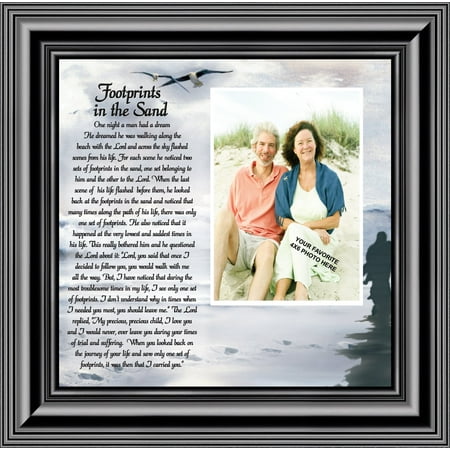 - Footprints in the Sand, Religious Gift for loved one, Personalized Picture Frame 10X10 6703