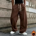 thumbnail image 3 of Dwellite Baggy Sweatpants Men Wide Leg Drawstring Oversized Casual Athletic Y2k Lounge Sweat Jogger Pants with Pockets Coffee 3XL, 3 of 6