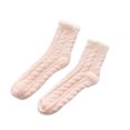 thumbnail image 2 of Sonducket Cálido invierno MiddleTube calcetines mujeres lindo elástico Coral terciopelo calcetines interior piso toalla calcetines transpirables Medias Rosa claro NO5, 2 of 8