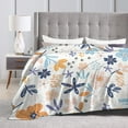 thumbnail image 6 of YFYANG Anti-Pilling Ultra-Soft Micro Fleece Cover Blanket for Bed Sofa, Floral Leaf Pattern Throw Blanket for All Seasons, 60"x50", 6 of 9