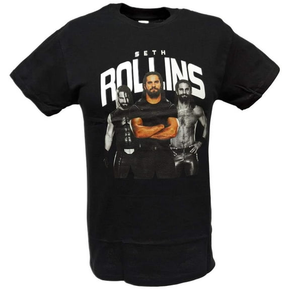 Seth Rollins 3 Pose Mens Black T-shirt