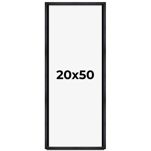 20x50 Shadow Box Frame Black | 1 Inches Deep Real Wood Farmhouse Shadowbox Display Frame | UV