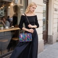 thumbnail image 5 of FORMRS Women Crossbody Purse with Chain Strap Vegan Leather Shoulder Handbag, Vibrant Stained Glass Pattern, 5 of 7