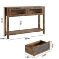 thumbnail image 2 of Table d'Entrée, Table Console en Bois avec 2 Tiroirs en Verre, Table de Sofa à 2 Niveaux avec Rangement pour Salon, Tables de Foyer pour Entrée, 2 of 8