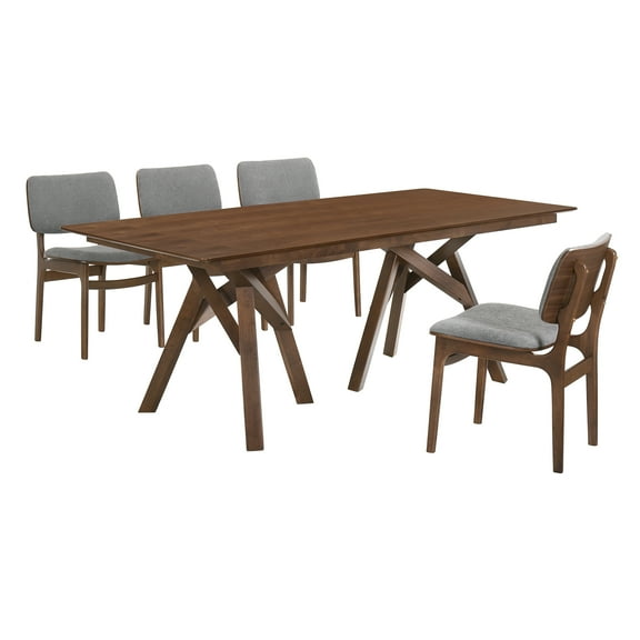 Cortina Lima 5 Piece Walnut Dining Set