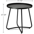danpinera Outdoor Round End Table Weather Resistant Steel, Ideal for