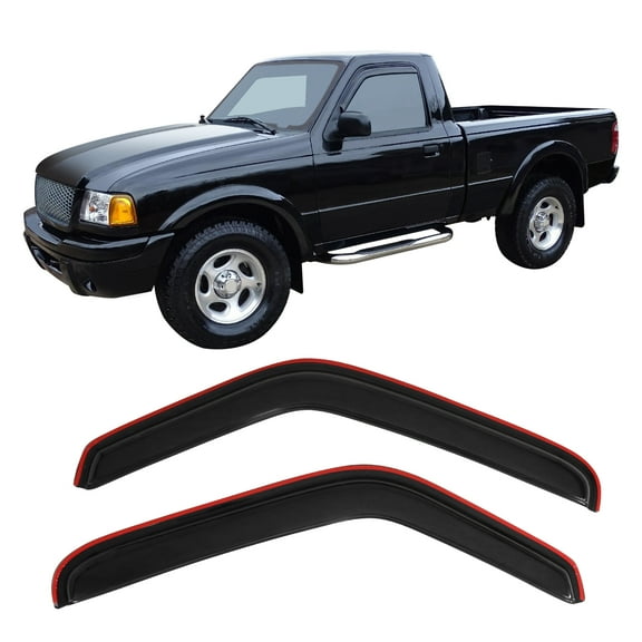 Ikon Motorsports Compatible with 93-11 Ranger 94-10 Mazda B2300 In Channel Acrylic Window Visors Vent Deflector Rain Guard 2Pc Set 1996 1997 1998 1999 2000 2001 02 03 2004 2005 06 2007 08 2009 10 11
