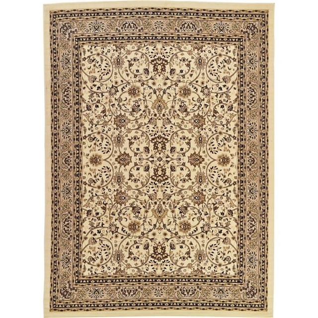 Unique Loom Sialk Hill Persian Tapis Floral 9' 10 x 13' Rectangle Ivoire/tan