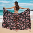 thumbnail image 4 of FKELYI Grunge UK Flag Star Print Sarong Bathing Suit Cover Up for Women Long Pareo Breathable Beach Wraps Summer Swimsuit Coverup Skirt Chic Bikini Cover-Up, 4 of 6