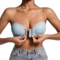 thumbnail image 3 of Iyufng Women's Front Closure Strapless Lace Bandeau Bra Anti Slip Push Up Convertible Bralette, 3 of 5