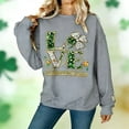 thumbnail image 2 of Fewfanhot Women's Clothing St Patricks Day Sweatshirt Women Long Sleeve Leopard Shamrock St. patricks Shirts Tees, 2 of 9