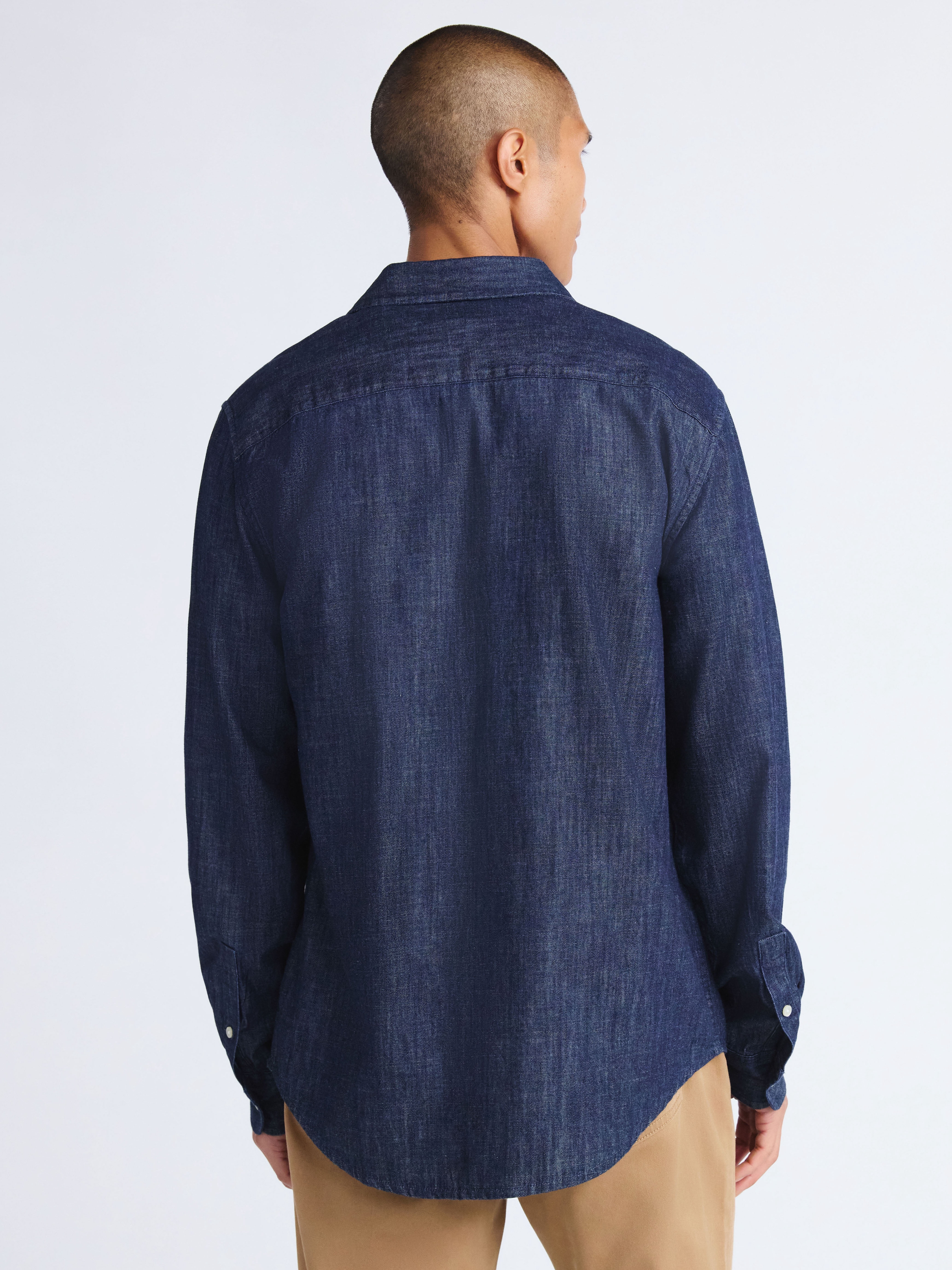 Free Assembly Men's Denim Shirt, Sizes XS-3XL
