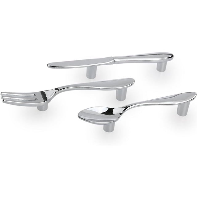 perilla,Tiradores de puerta,perilla,Manija,Hardware de puerta,3 piezas Cuchara Tenedor Gabinete de cocina Armario Cajón Tiradores Perillas