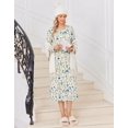 thumbnail image 4 of Ekouaer Long Sleeve Nightgowns for Women Calf Length Sleepwear Long Sleepshirts Crewneck Sleep Dress, 4 of 6