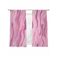 thumbnail image 2 of Impressionist Style Sheer Curtains 72 Inches Long 2 Panels Abstract Pink Gradient Minimalist Light Filtering Semi Sheer Window Curtains Drapes for Bedroom Living Room 52"x72", 2 of 7