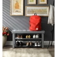 thumbnail image 2 of Convenience Concepts Oxford Utility Mudroom Entryway Bench in Gray Wood Finish, 2 of 4