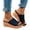 Blue, variant on Women's Lightweight Suede Cork Wedge Mules Open Toe Slip On Platform Sandals Comfortable Summer Dress Slides Black Size 8