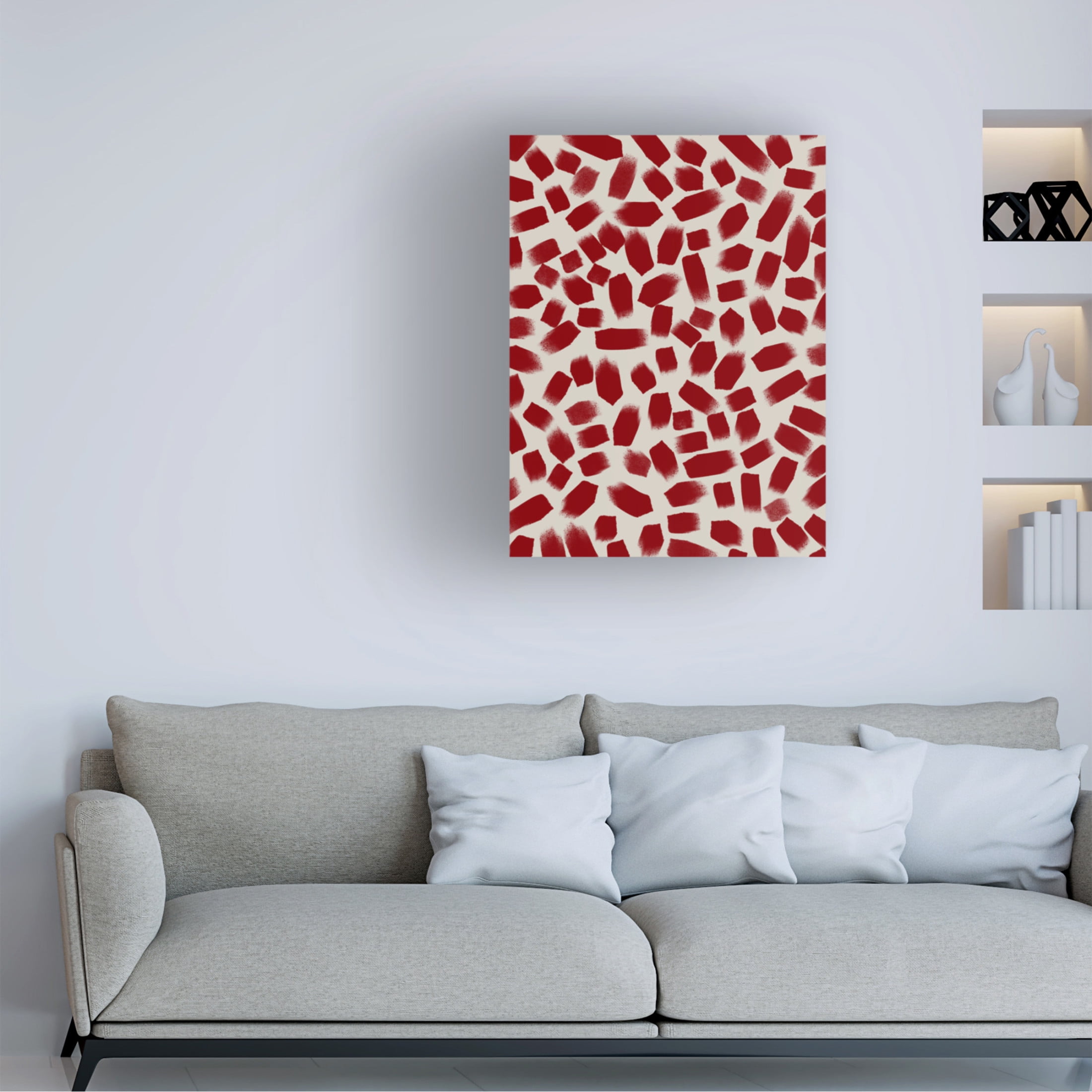 Canvas Wall Art - Treechild 'Red Brush Strokes' Wall Art for Living Room, Bedroom, or Office D?cor by Trademark Fine Art - 18 x 24 Inches