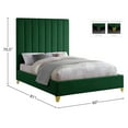 thumbnail image 3 of Meridian Furniture Via Rich Velvet Full Bed in Green, 3 of 9