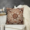 thumbnail image 2 of YINGXI Ethnic Throw Pillow Cushion Cover, Style Flower with Backdrop Art Print, Decorative Square Accent Pillow Case, Cream Brown 18x18in, 2 of 5