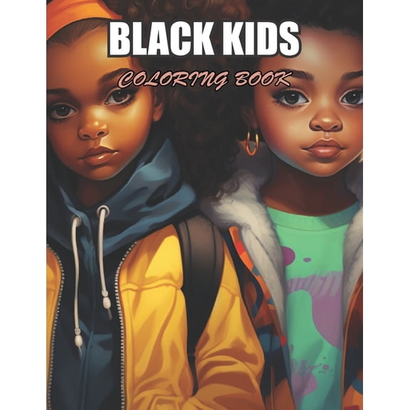 Black Kids Coloring Book: Amazing Coloring Pages for Stress Relief & Relaxation, (Paperback)