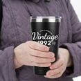thumbnail image 4 of 20 oz Double-sided Vintage 1992 Coffee Tumbler Cup With Old Time Information, 30th Birthday Gifts for Women Men Parents, 30th Birthday Decoration, 30th Vacuum Cup with Lid Black, 4 of 6