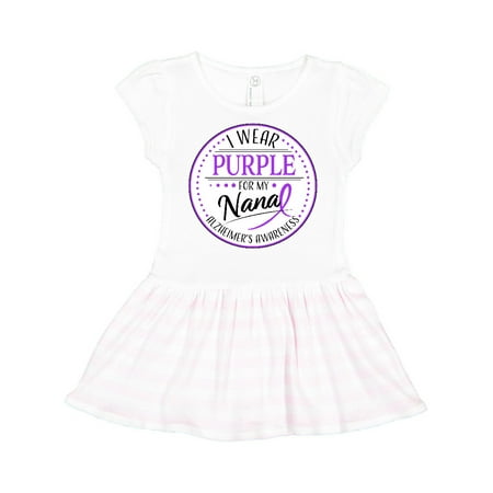 

Inktastic I Wear Purple for my Nana- Alzheimers Awareness Gift Toddler Girl Dress