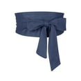 thumbnail image 1 of Cinturón Obi sólido para mujeres de tallas grandes INSPIRE CHIC, cinturón de lazo autoadherente, cinturón ancho para cintura para vestido 22.05-32.28" azul marino, 1 of 6