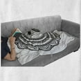 thumbnail image 6 of Black and White Soft Flannel Fleece Throw Blanket, Tattoo Style Mandala with Sunflowers and Yin Yang Shape, Cozy Plush for Indoor and Outdoor Use, 50" x 70", White and Black, by Ambesonne, 6 of 6