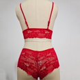thumbnail image 6 of SDNall Women Plus Size Lingerie Corset Lace Floral Bralette Bra Two Piece Underwear, 6 of 9