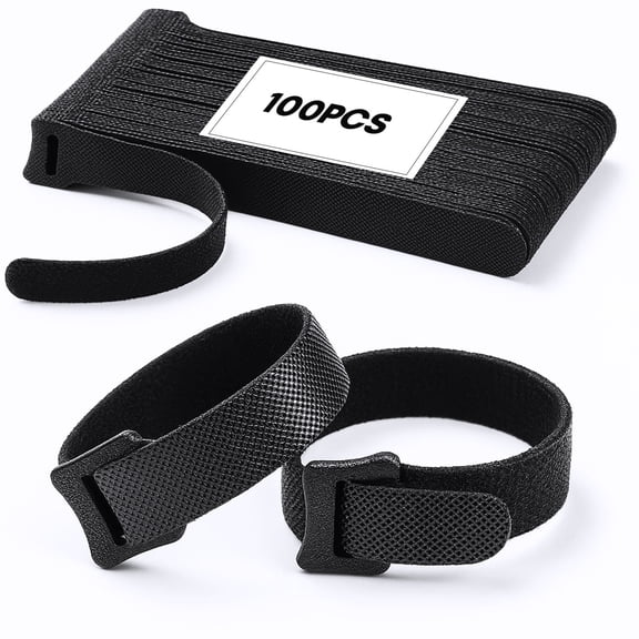 Reusable Cable Ties, 100 Pcs 6" Adjustable Cord Straps,   Hook and Loop Wire Organizer for Home, Office, Travel, Garage, and Gardening