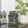 thumbnail image 2 of Alpine Waterfall Tabletop Fountain w/White LED Light, Gray, 13 Inch Tall, 2 of 2