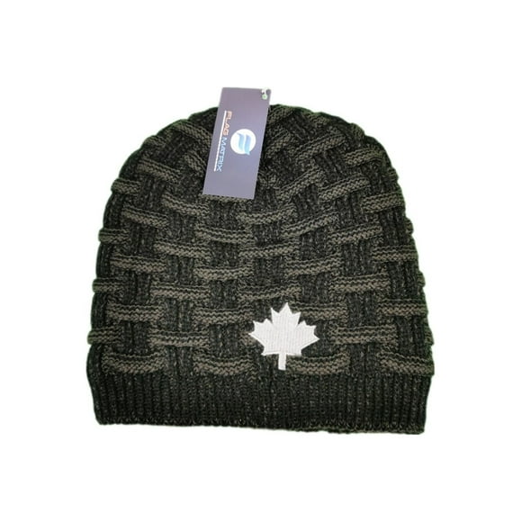 CANADA GRAY MAPLE LEAF BLACK ADULT TOQUE HAT CAP FITS SMALL TO LARGE TQ 1