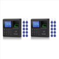 thumbnail image 1 of 2X Biometric RFID Access Control System RFID Keypad USB Fingerprint System Electronic Time Clock Attendance Machine,2 set x fingerprint time clock,black, 1 of 8