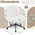 thumbnail image 2 of AEGFKDCriss Cross Thick Padded Armless Comfy Desk Chair with Dual-Purpose Base,Adjustable Swivel Modern Vanity Chair,Rolling for Home Office, Computer,Task,Makeup,Linen,White, 2 of 7
