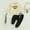 Beige, variant on Trendy Girls Outfits Toddler Clothing Set Stylish Sweatshirt and Pants Ensemble for Fall and Winter Fashion