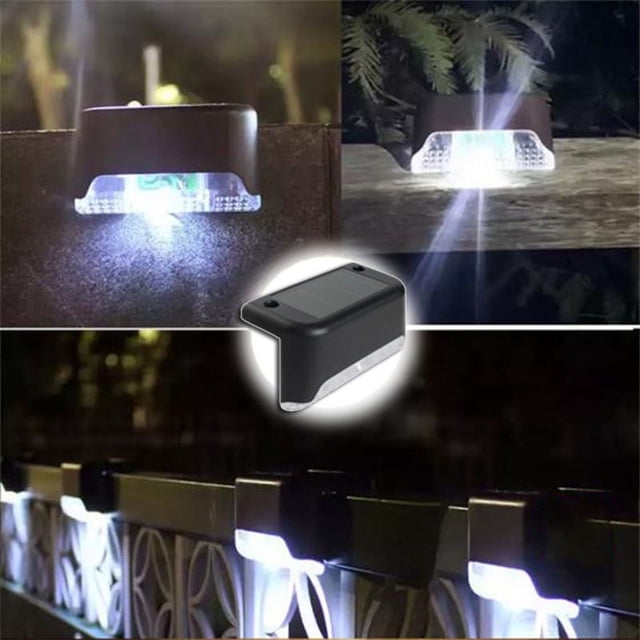 1-20 piezas LED blanco cálido Solar StepLamp camino escalera luces de jardín al aire libre impermeable balcón luz decoración para Patio valla luz