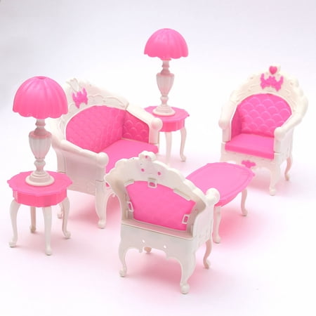 6pcs Dollhouse Furniture Living Room Parlour Sofa Chair Set Toys For Doll Pink Gift Walmart Canada